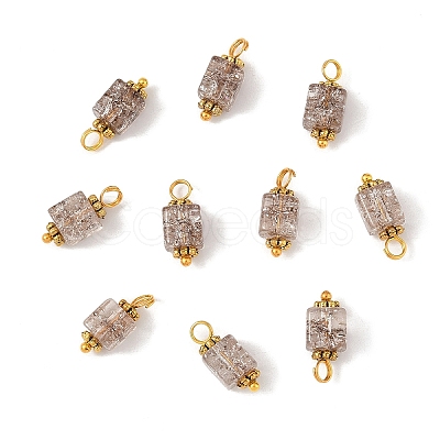 10Pcs Crackle Glass Pendants PALLOY-YW00067-08-1