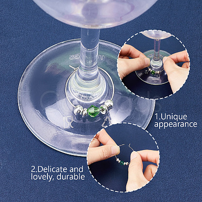 28Pcs 14 Colors Bicone Glass Wine Glass Charms AJEW-HY00010-1