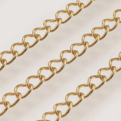3.28 Feet Ion Plating(IP) Handmade 304 Stainless Steel Curb Chains X-STAS-P200-11G-1