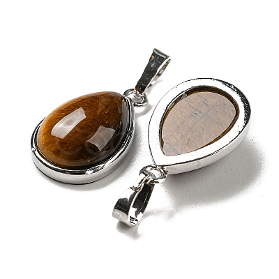 Natural Tiger Eye Pendants G-I358-B24-1
