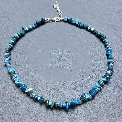 Natural Apatite Chip Beaded Necklaces for Women IW6789-41-1