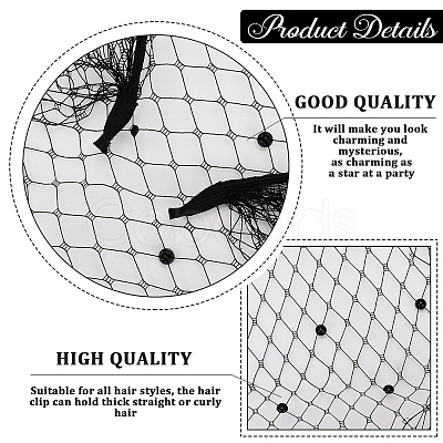2Pcs 2 Colors Mesh Veil Cloth Hair Bands AJEW-CP0009-59-1