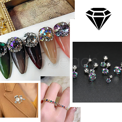 5 Style Cubic Zirconia Pointed Back Cabochons ZIRC-PH0001-41-1
