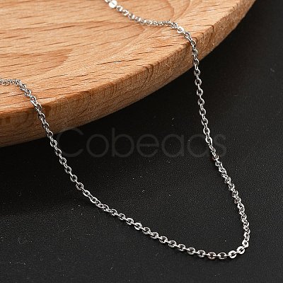 Brass Rolo Chains Necklaces for Women NJEW-D302-45P-1