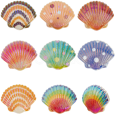48Pcs 8 Colors Opaque Resin Cabochons RESI-SC0006-40-1