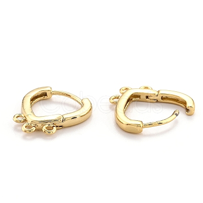 Brass Huggie Hoop Earring Findings EJEW-O107-02G-1