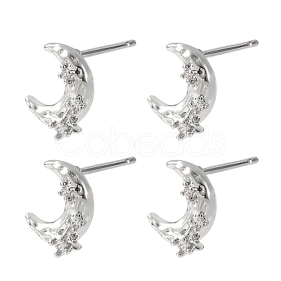 SHEGRACE Brass Micro Pave Cubic Zirconia Stud Earrings XGRQ4N777-703P-1