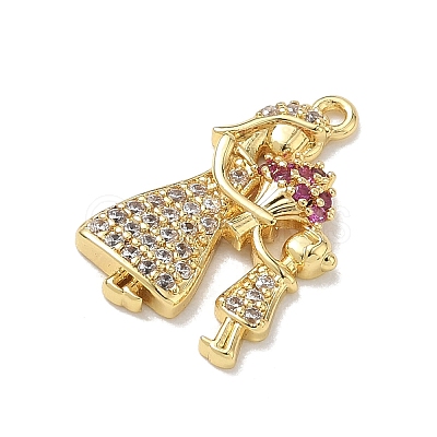 Mother's Day Brass Micro Pave Colorful Cubic Zirconia Pendants KK-A300-11G-1