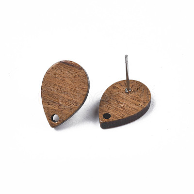 Walnut Wood Stud Earring Findings LS-X-MAK-N033-007-1