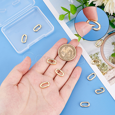 10Pcs Brass Spring Gate Rings KK-PH0005-23-1