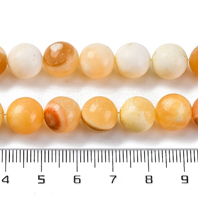 Natural Yellow Jade Beads Strands G-F591-17-10MM-1