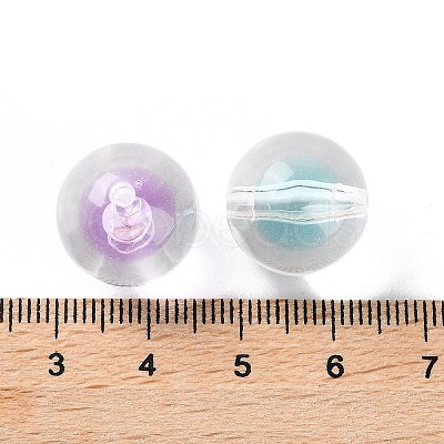 UV Plating Iridescent Transparent Acrylic Bead in Bead OACR-H112-08A-1