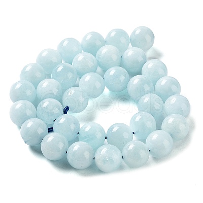 Round Grade AB Natural Aquamarine Bead Strands G-F289-01-12mm-1