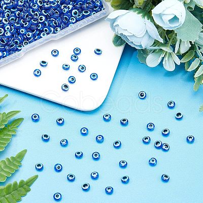 Round Evil Eye Resin Beads RESI-NB0001-26A-1