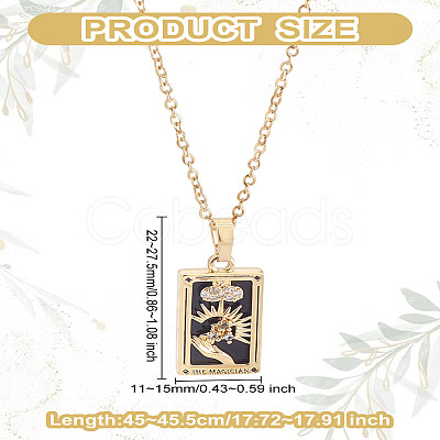 Brass with Cubic Zirconia Pendants Necklaces NJEW-LP0001-45I-G-1