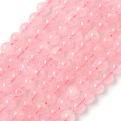 Pink Color Natural Madagascar Rose Quartz Beads Strands G-D654-6mm-1