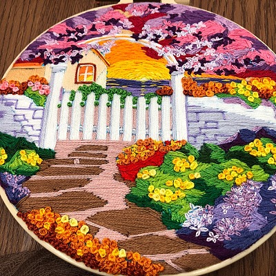 DIY Landscape Pattern Embroidery Kits for Beginners PW-WG2F1F8-01-1