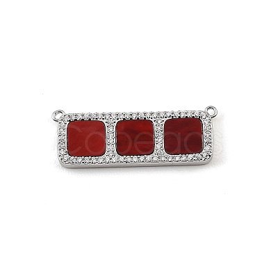 Brass Micro Pave Clear Cubic Zirconia Connector Charms CU-CBA30E8-01P-A07-1