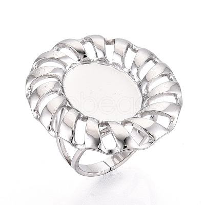 Adjustable 304 Stainless Steel Ring Components X-STAS-T066-76P-1