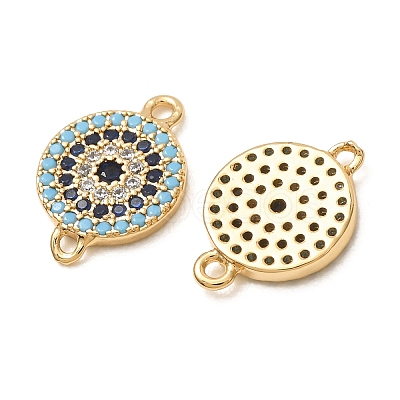 Brass Micro Pave Cubic Zirconia Connector Charms GG-CBAE681-20G-1