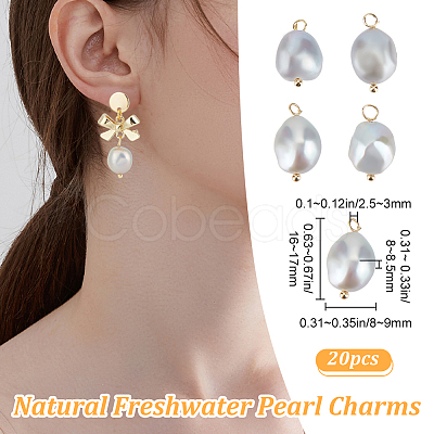 Beebeecraft 20Pcs Natural Freshwater Pearl Pendants FIND-BBC0002-87-1