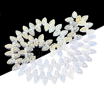 Electroplate Transparent Glass Beads Strands EGLA-N056-03A-01-1