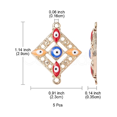 Alloy Enamel Connector Charms with Synthetic Turquoise FIND-YW0003-52-1