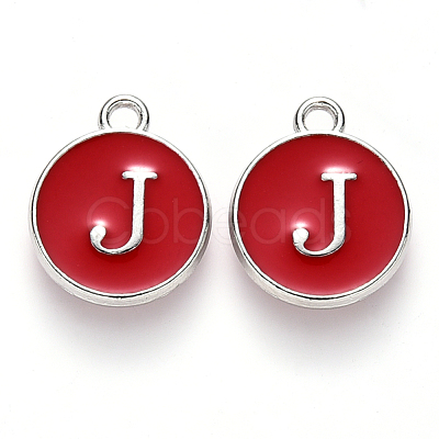 Platinum Plated Alloy Enamel Charms X-ENAM-S118-03J-P-1