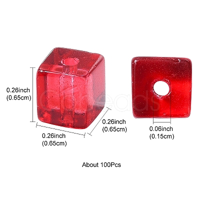 100Pcs Baking Paint Transparent Glass Beads DGLA-YW0001-35C-1