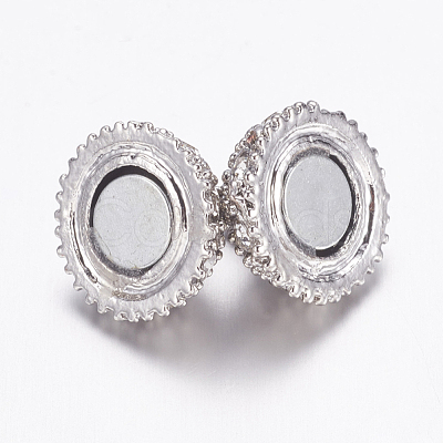 Alloy Rhinestone Magnetic Clasps with Loops BSAHH050-1
