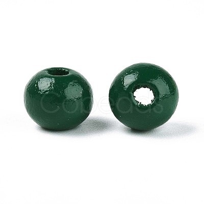 Spray Painted Round Natural Schima Wood Beads WOOD-A018-8mm-15-1
