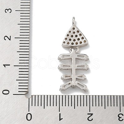 Rack Plating Brass Micro Pave Clear Cubic Zirconia Pendants KK-G515-23P-1