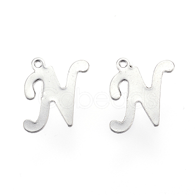 Tarnish Resistant 304 Stainless Steel Letter Charms STAS-F039-01N-P-1