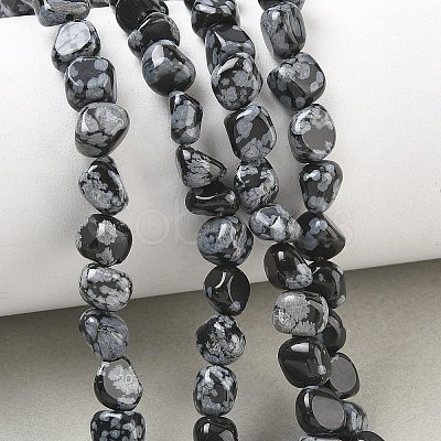 Natural Snowflake Obsidian Beads Strands GG-CBA9392-13-1