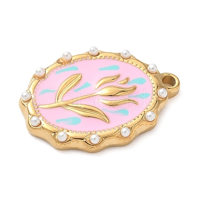 304 Stainless Steel Enamel Pendants STAS-H483-42G-03-1