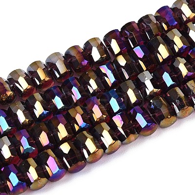 Electroplate Transparent Glass Beads Strands EGLA-N022-09A-B01-1