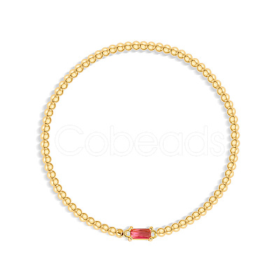 Birthstone 304 Stainless Steel Pave Cubic Zirconia Link Bracelets FS-WG4804B-08-1