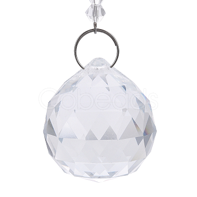 Faceted Crystal Glass Ball Chandelier Suncatchers Prisms AJEW-G025-A01-1