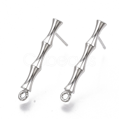 Brass Stud Earring Findings KK-N230-08P-NF-1