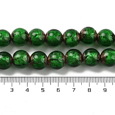 Handmade Gold Sand Lampwork Beads Strands LAMP-P062-01D-1