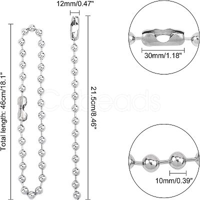 304 Stainless Steel Ball Chain Bracelets and Necklaces Jewelry Sets SJEW-UN0001-01P-1