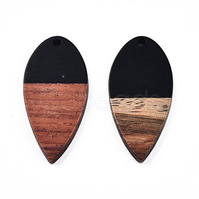 Opaque Resin & Walnut Wood Pendants RESI-N025-031-B01-1