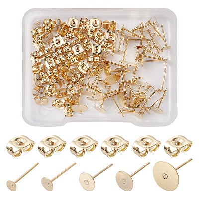 50Pcs 5 Size 304 Stainless Steel Stud Earring Findings STAS-YW0001-77-1