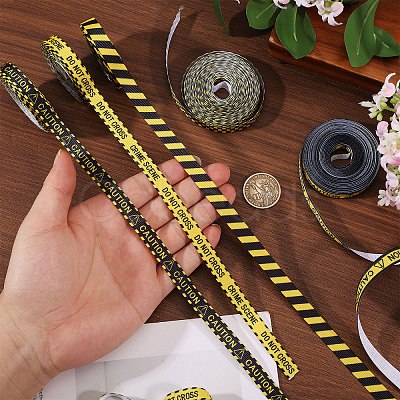 5Rolls 5 Styles Polyester Grosgrain Ribbon OCOR-CA0001-39-1
