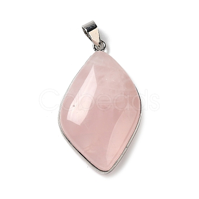 Natural Rose Quartz Pendants G-R486-03P-A-1