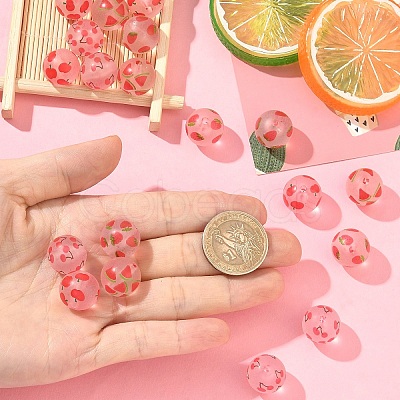 20Pcs 4 Styles Transparent Frosted Acrylic Beads FACR-YW0001-12-1