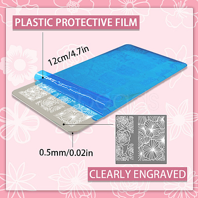 Stainless Steel DIY Nail Art Templates MRMJ-WH0092-077-1
