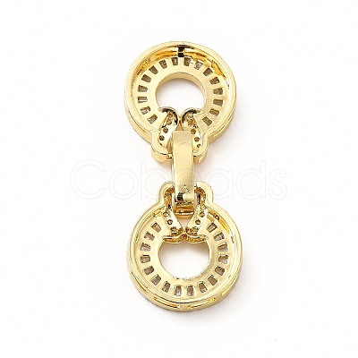 Rack Plating Brass Pave Clear Cubic Zirconia Fold Over Clasps X-KK-G458-05G-1