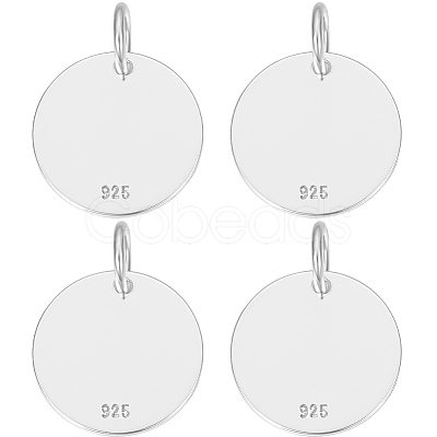 4Pcs 925 Sterling Silver Pendants STER-BBC0005-37A-1