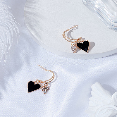 1 Pair Alloy Rhinestone Dangle Stud Earrings EJEW-LP0003-74C-1